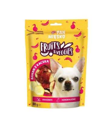 PAN MIĘSKO Fruits & Veggies Banana with duck - dog treat - 100g