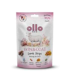 OLLO Air-Dried Skin & Coat Lamb strips - dog treat - 80g