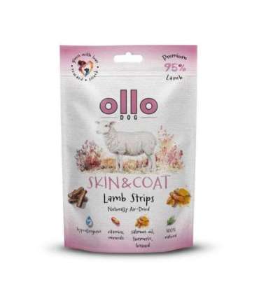 OLLO Air-Dried Skin & Coat Lamb strips - dog treat - 80g