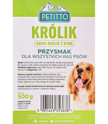 PETITTO Sushi rabbit with fish - dog treat - 500g