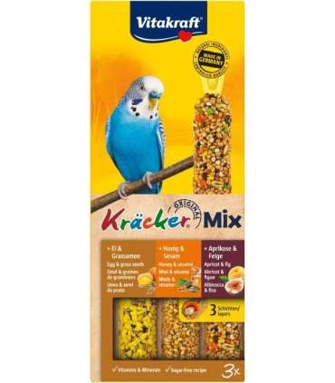VITAKRAFT Kräcker Mix Egg, apricot, honey - treats for budgerigar - 3 pcs.