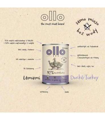 OLLO Umami Duck and turkey - wet dog food - 850g