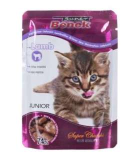 SUPER BENEK Junior Lamb in sauce - wet cat food - 100 g