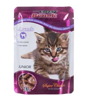 SUPER BENEK Junior Lamb in sauce - wet cat food - 100 g