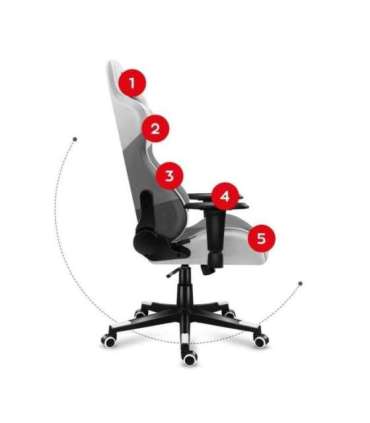 Huzaro Force 6.2 PC gaming chair Bucket (cradle) seat Grey, White