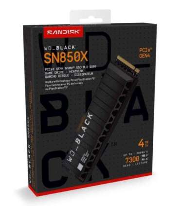Western Digital WD_BLACK™ SN850X NVMe™ SSD POWERED BY SANDISK 4 TB, [With Heatsink]