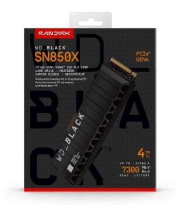 Western Digital WD_BLACK™ SN850X NVMe™ SSD POWERED BY SANDISK 4 TB, [With Heatsink]