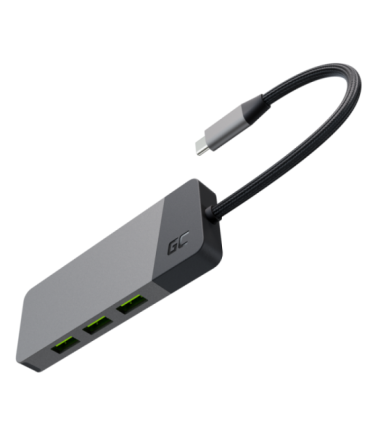 GREEN CELL HUB USB-C ADAPTER GC CONNECT 7W1 (3XUSB 3.1, HDMI 4K 60HZ, USB-C PD 85W, MICROSD/SD)