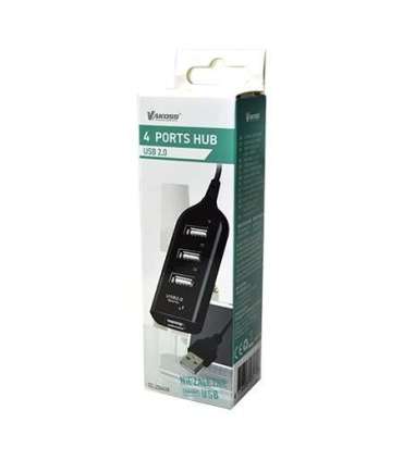 Vakoss TC-234UX interface hub USB 2.0 Black
