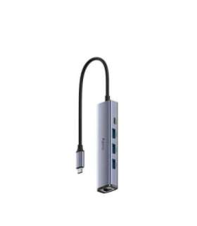 Cudy UH605 interface hub USB 3.2 Gen 1 (3.1 Gen 1) Type-C 5000 Mbit/s Grey, Silver