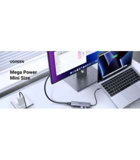 Ugreen 15596 laptop dock/port replicator Wired USB 3.2 Gen 1 (3.1 Gen 1) Type-A + Type-C Aluminium