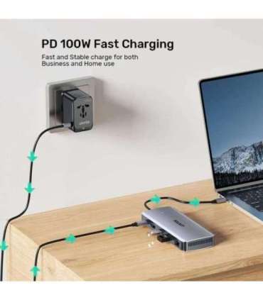 UNITEK ACTIVE HUB USB-C 10GBPS,M.2,HDMI, PD 100W