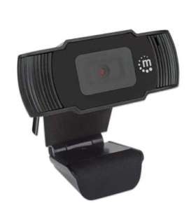Manhattan USB Webcam, Two Megapixels (Clearance Pricing), 1080p Full HD, USB-A, Integrated Microphone, Adjustable Clip