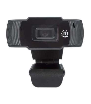 Manhattan USB Webcam, Two Megapixels (Clearance Pricing), 1080p Full HD, USB-A, Integrated Microphone, Adjustable Clip
