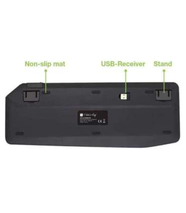 Techly ICTB9801TB keyboard Universal RF Wireless + Bluetooth QWERTY US English Black
