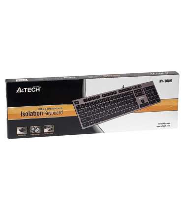 A4Tech KV-300H keyboard USB QWERTY Black, Grey