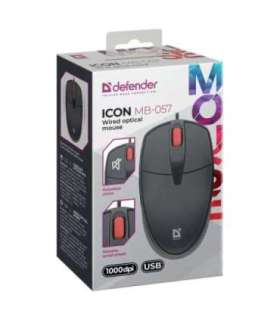 MOUSE DEFENDER ICON MB-057 OPTICAL 1000dpi 3P BLACK SILENT CLICK