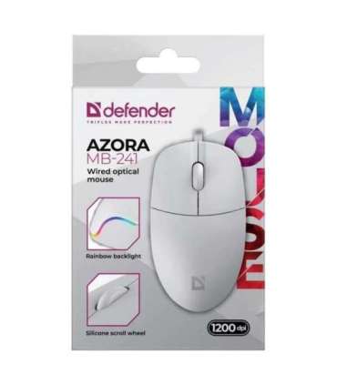 WIRED MOUSE DEFENDER AZORA MB-241 RF WHITE 1200dpi 3P