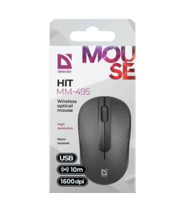 MOUSE DEFENDER HIT MM-495 RF OPTIC BLACK 1600dpi 3P