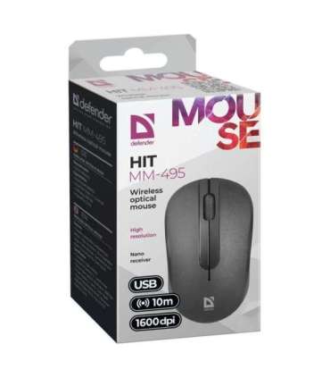 MOUSE DEFENDER HIT MM-495 RF OPTIC BLACK 1600dpi 3P