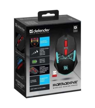 MOUSE DEFENDER GM-126 TISA RF+BT OPTIC 1600dpi 6P BLACK