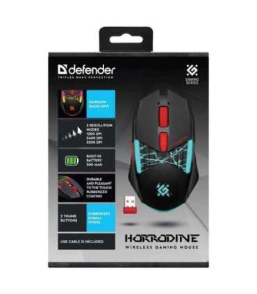 MOUSE DEFENDER GM-126 TISA RF+BT OPTIC 1600dpi 6P BLACK