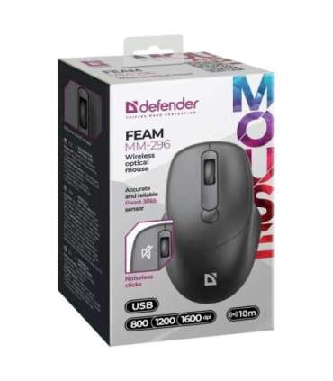 MOUSE DEFENDER FEAM MM-296 RF SILENT BLACK