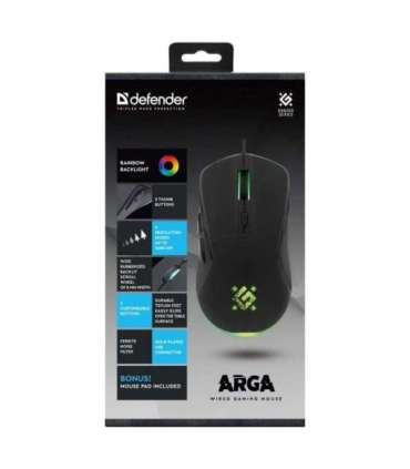 MOUSE DEFENDER GM-049 ARGA OPTIC 3600dpi 6P BLACK