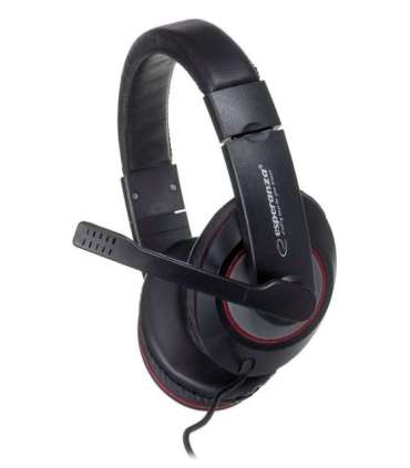 Esperanza EH118 headphones/headset Wired Head-band Calls/Music Black, Red