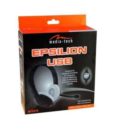 Media-Tech EPSILION USB MT3573 Headphones Wired Head-band Calls/Music Black