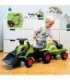 FALK Traktorek Jeździk Baby Claas z Koparką Łyżką i Przyczepą
