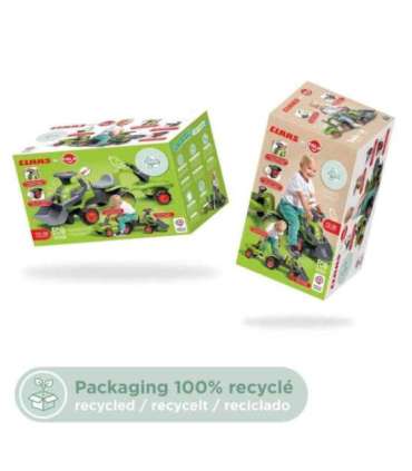 FALK Traktorek Jeździk Baby Claas z Koparką Łyżką i Przyczepą