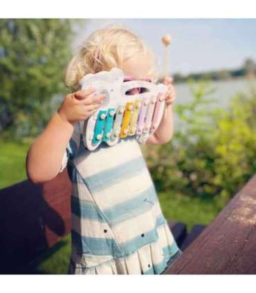 VIGA Drewniane Cymbałki Miś Polarny Ksylofon Montessori