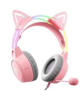 ONIKUMA X15Pro Gaming Headphones Pink/Cat Ears