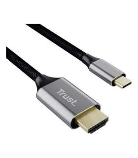 Trust 25630 cable gender changer USB-C HDMI Black, Silver
