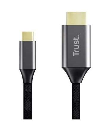 Trust 25630 cable gender changer USB-C HDMI Black, Silver