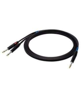 SSQ JSJM1 SS-1452 Cable Jack Stereo - 2x Jack Mono 1 m Black