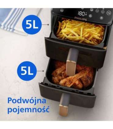 Philips 4000 series Dual Stack Airfryer Vertical Basket 10L Double Stand-alone 2750 W Hot air fryer Black