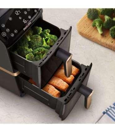 Philips 4000 series Dual Stack Airfryer Vertical Basket 10L Double Stand-alone 2750 W Hot air fryer Black