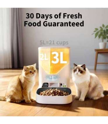 PETKIT YumShare Dual-hopper 2 Automatic Feeder with Camera Capacity 5 L Material ABS, 304 stainless steel White