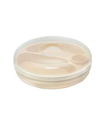 Plate keeping warm with a lid