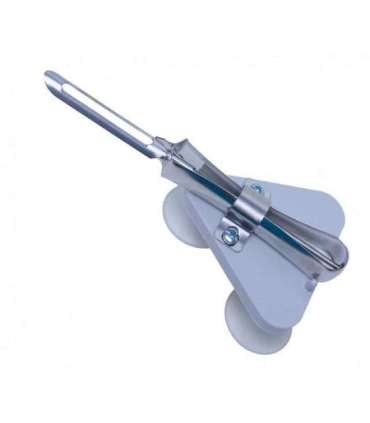 Suction cup mounted fruit and vegetable peeler