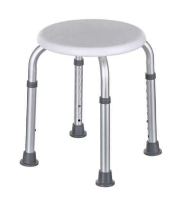 Round aluminium shower stool