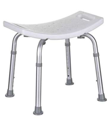 Rectangular shower stool with height adjustment