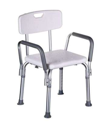 Shower chair with backrest and armrests