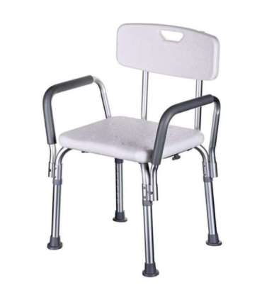 Shower chair with backrest and armrests