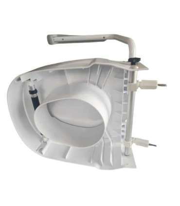Raising toilet seat with handrails