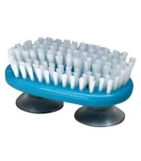Hand and nail brush with suction cups