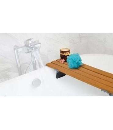 Bath seat with wooden slats