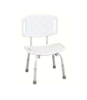 WILSON RF-820 REHA FUND White shower stool with cut-out and backrest